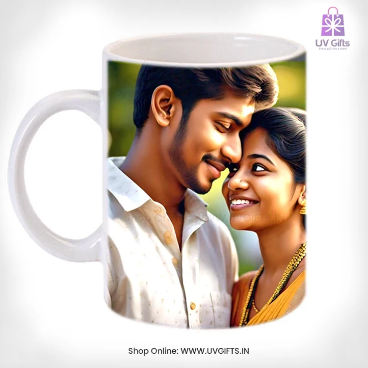Customised Coffee Mug White | Photo Mug | Round Handle