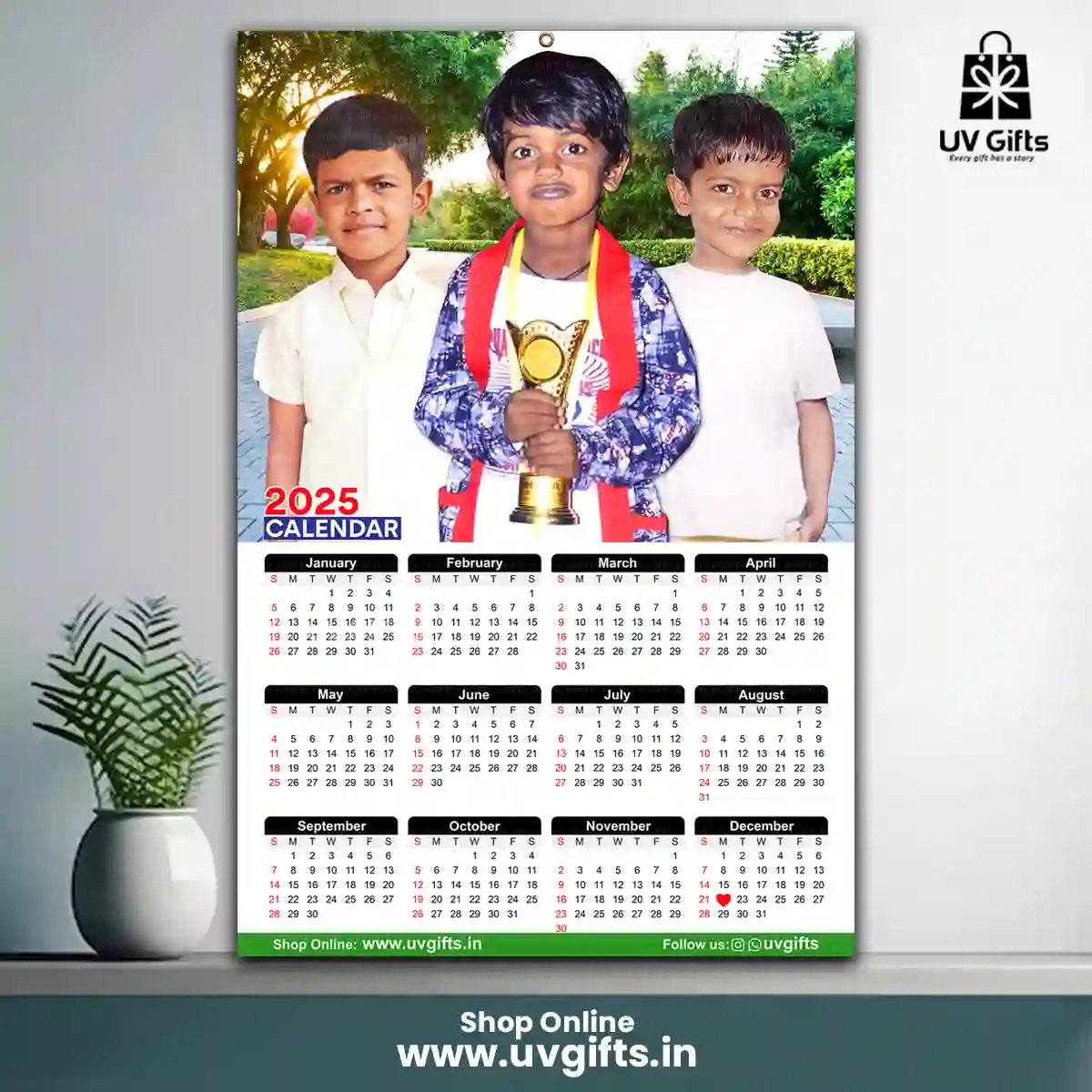 Single Page Calendar 2025_ 13x19 Inch Size